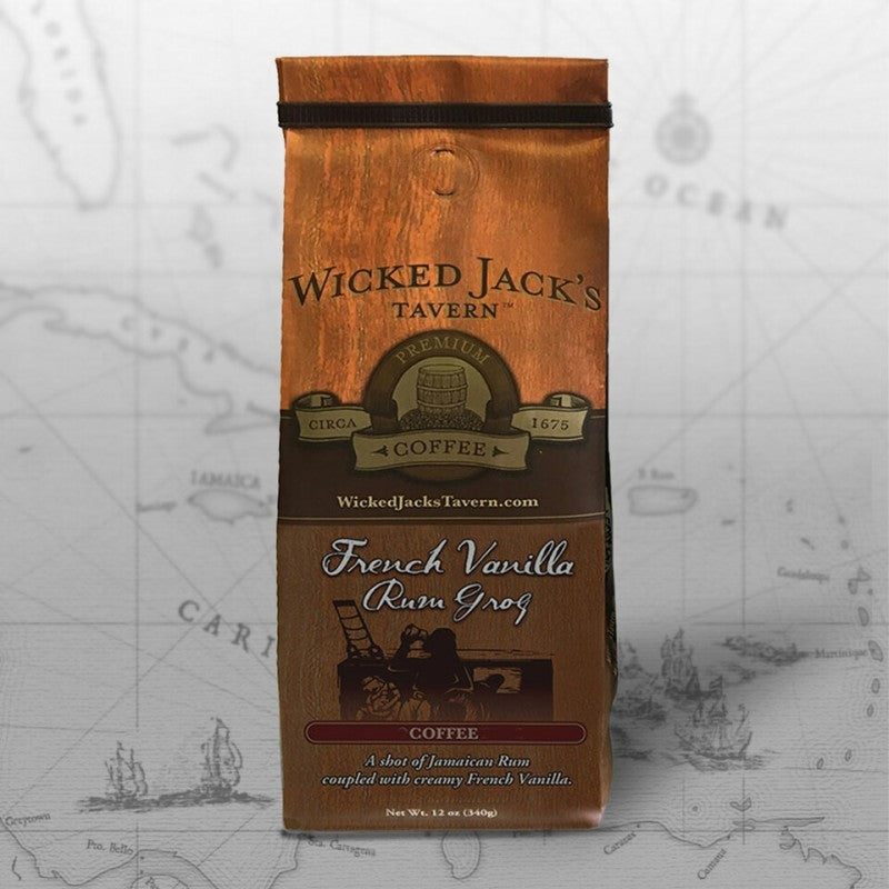Wicked Jack's Coffee - French Vanilla Rum Grog (Regular, Ground)